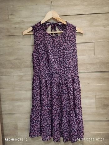 Robe Tommy Hilfiger marine fleuri rose TXXS
