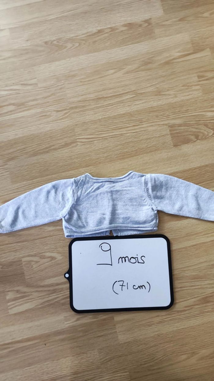 Boléro gris clair taille 9 mois - photo numéro 3