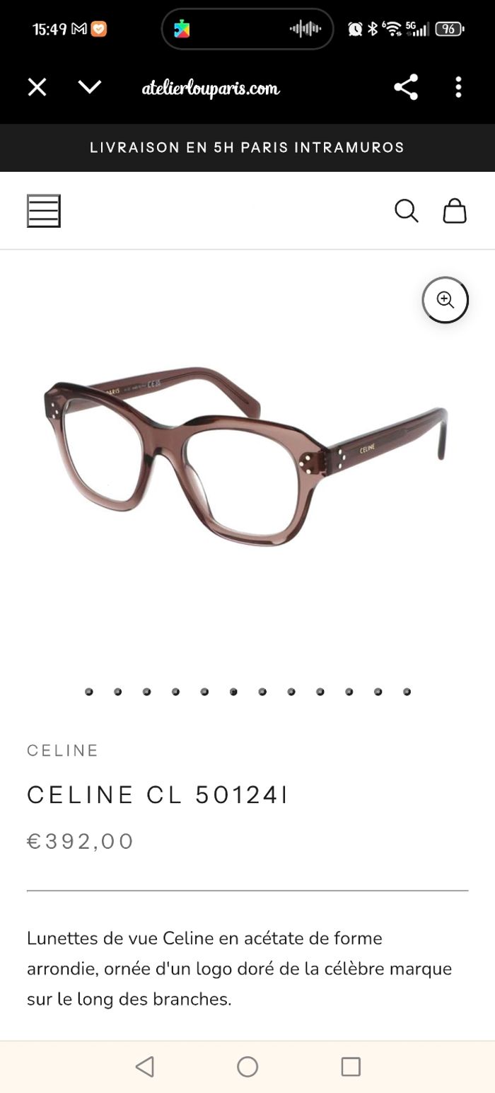 Lunettes Céline neuves CL501024l - photo numéro 6