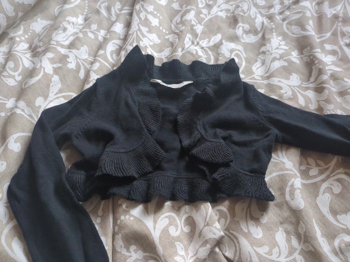 Gilet court volants Boléro noir paillettes 2 - 4 ans