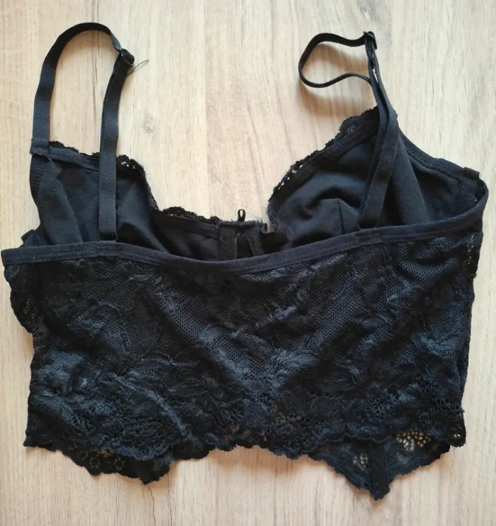 Bralette dentelle fine noire - photo numéro 3
