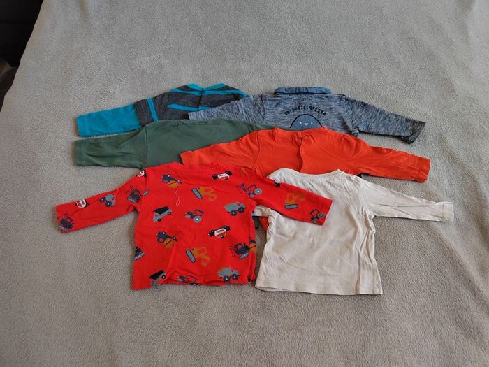 Lot 6 t-shirt manches longues 6 mois - photo numéro 2
