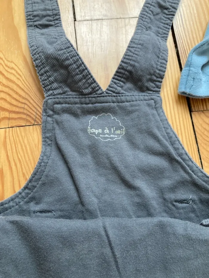 Ensemble salopette-body avec col tape à l’œil 1-3 mois - photo numéro 3
