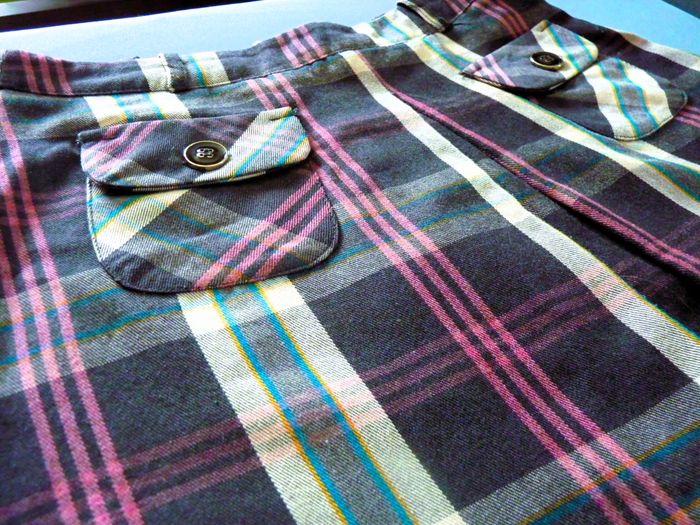 Jupe Femme S 36 Atmosphere évasée carreaux tartan gris violet TBE - photo numéro 2