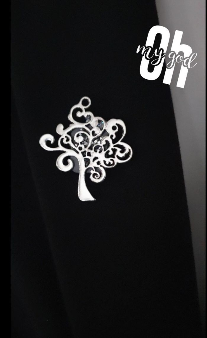 Broche aimantée acier inoxydable arbre de vie - photo numéro 4