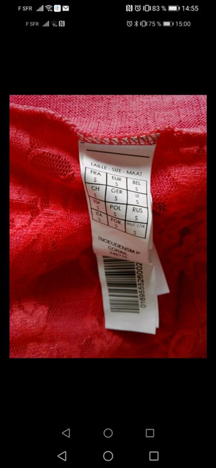 Top rose/ corail Mim T. S - photo numéro 3