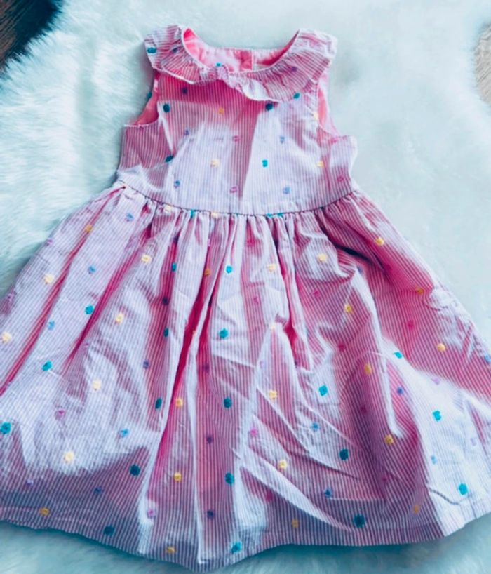 Jolie robe été cérémonie col Claudine à volant