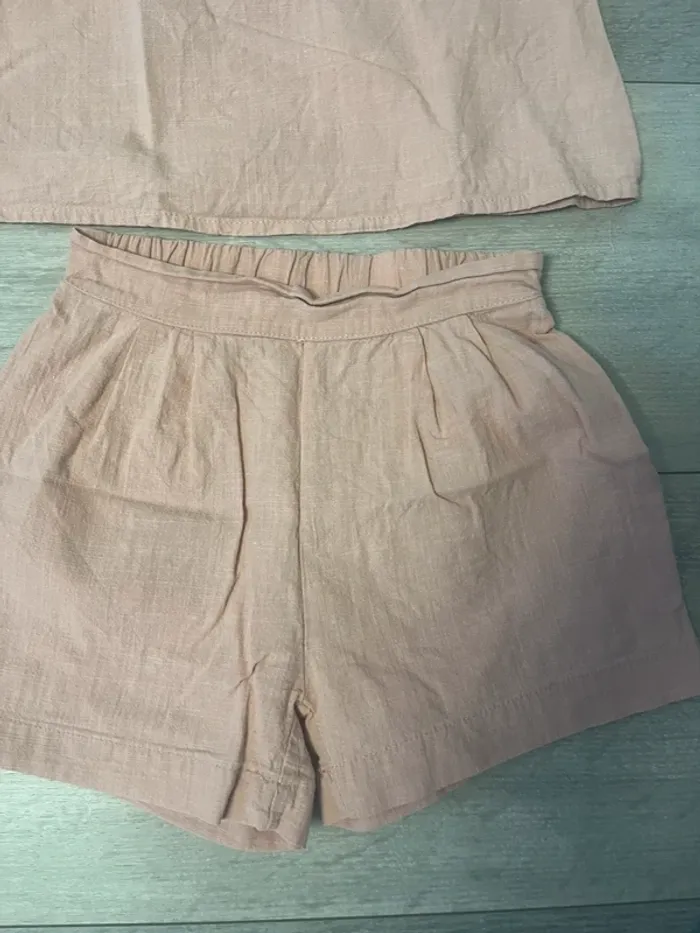 Ensemble fille 6 ans rose blouse et short - photo numéro 4