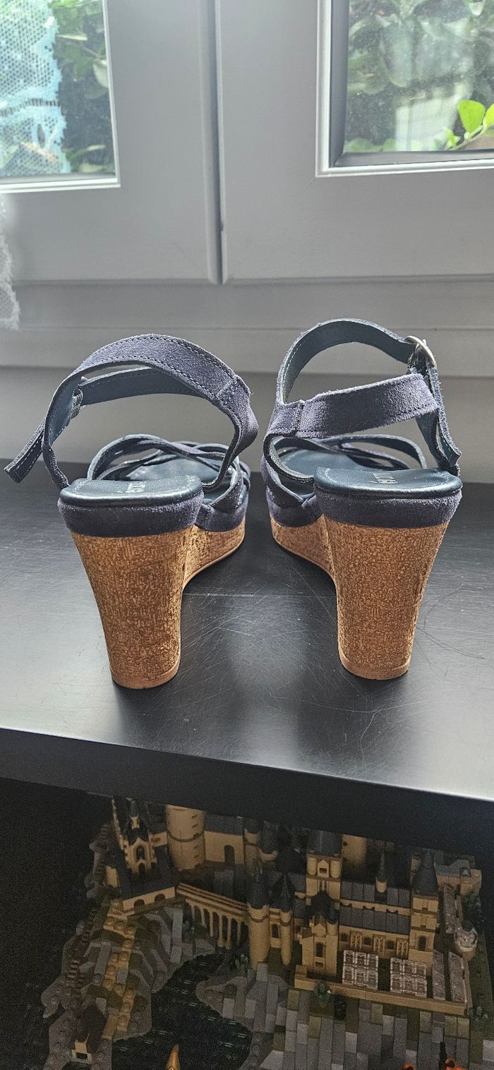 Sandales compensées Éram bleu marine – taille 39 - photo numéro 4