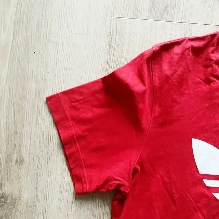 Adidas Classic Red/Rouge T-Shirt Vintage Logo Homme Exclusive Sport Mode Y2K (Taille L) - photo numéro 5