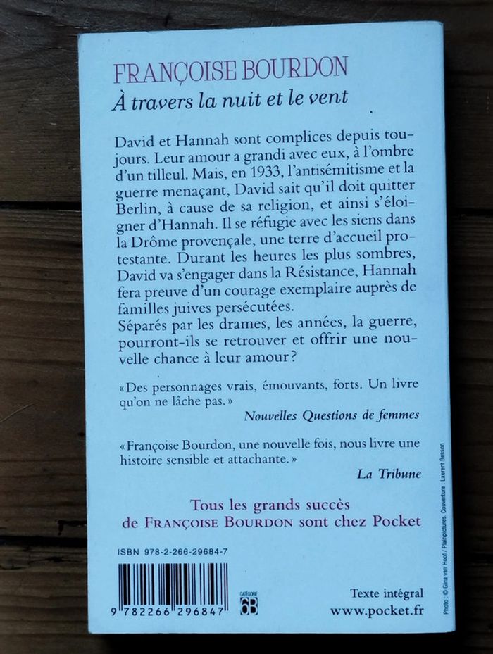 Françoise Bourdon A travers la nuit et le vent guerre résistance antisémitisme - photo numéro 2