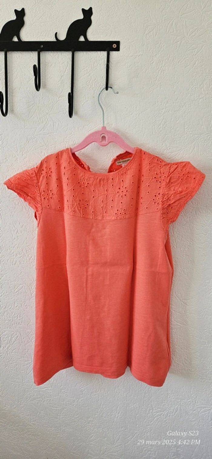 Tee-shirt manches courtes broderie anglaise 12A - photo numéro 2