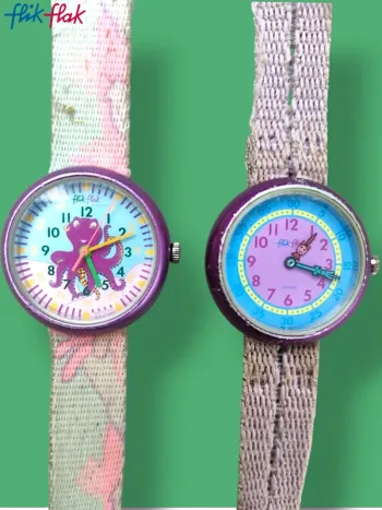 Lot de 2 montres Flik Flak vintage pour enfant AB