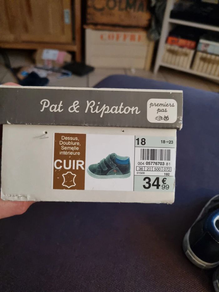 Baskets neuves à velcro tout cuir T18 - photo numéro 8