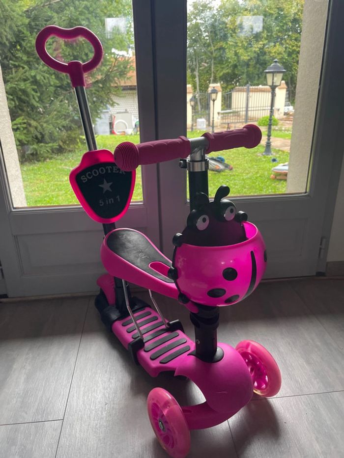 Amiremplie TROTTINETTE Trottinette 5 en 1 pour enfants Trottinette avec panier amovible pour