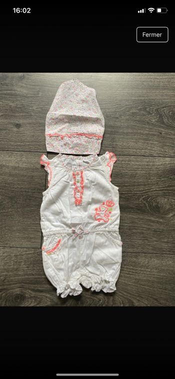 Ensemble été barboteuse Lulu castagnette taille 6 mois