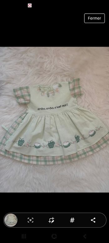Robe verte grenouille 3 mois