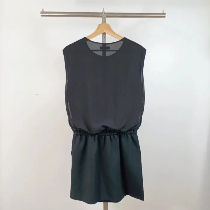 Robe noire fluide léopard ton sur ton Suncoo Paris taille T2 (M) A1082 - photo numéro 2