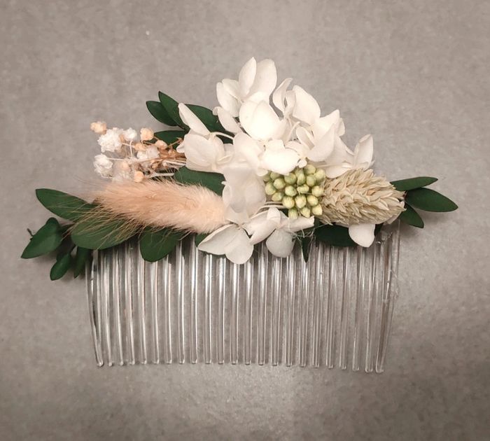 Peigne en fleurs séchées - photo numéro 2