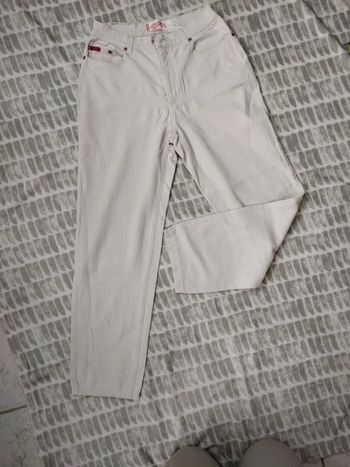 Pantalon jeans droit jambes larges rétro vintage taille haute écru Lee Cooper taille 38