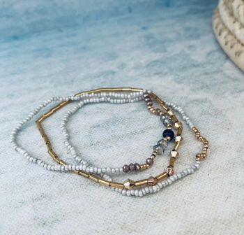 Lot de 3 bracelets élastique en perles de rocaille