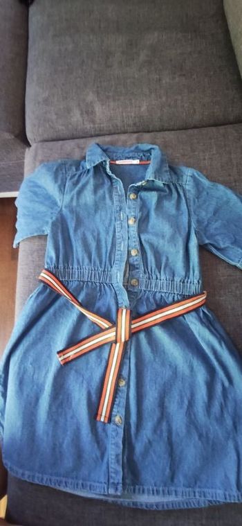 Robe jean manches courtes fille