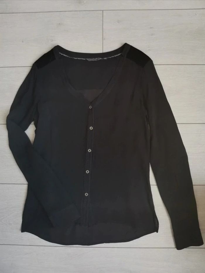 Chemise noire en voile XS