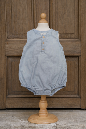 Barboteuse en jean bébé 6 mois Bout’chou – Bleu clair - Très bon état