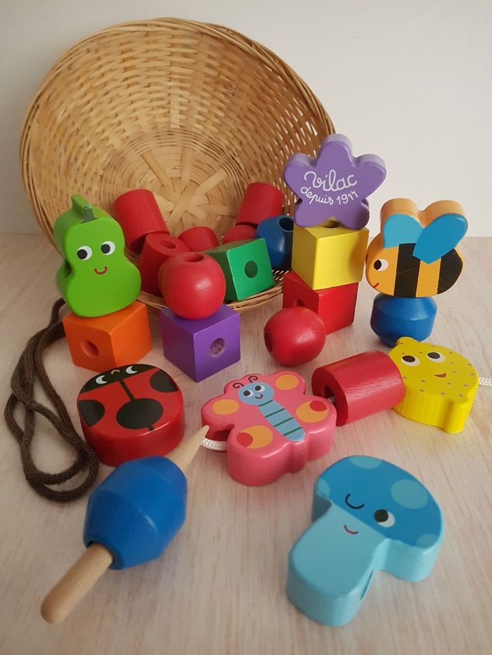 Perles XXL en bois jardin Vilac