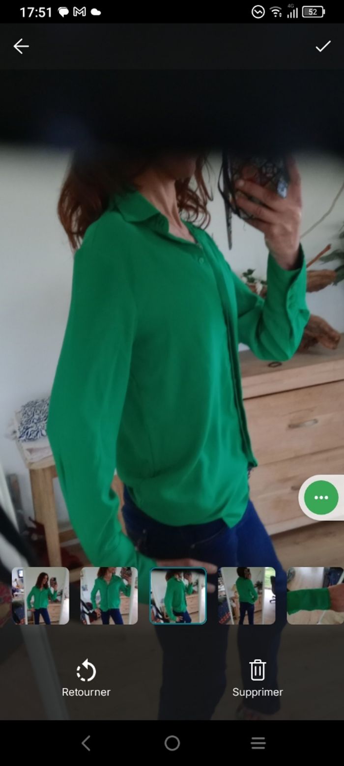 Chemise femme fluide s verte c77 - photo numéro 3