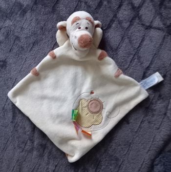 Doudou losange Tigrou beige marron- soleil- étiquettes - Disney