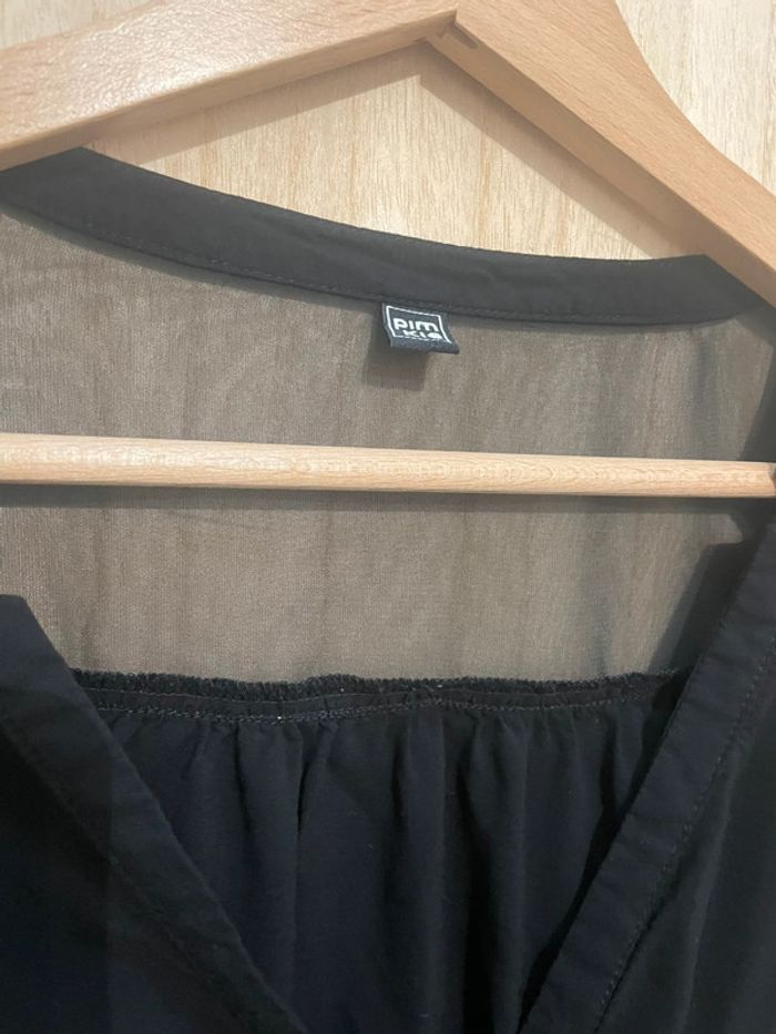Blouse noire uni manches longues dentelle taille S - photo numéro 6