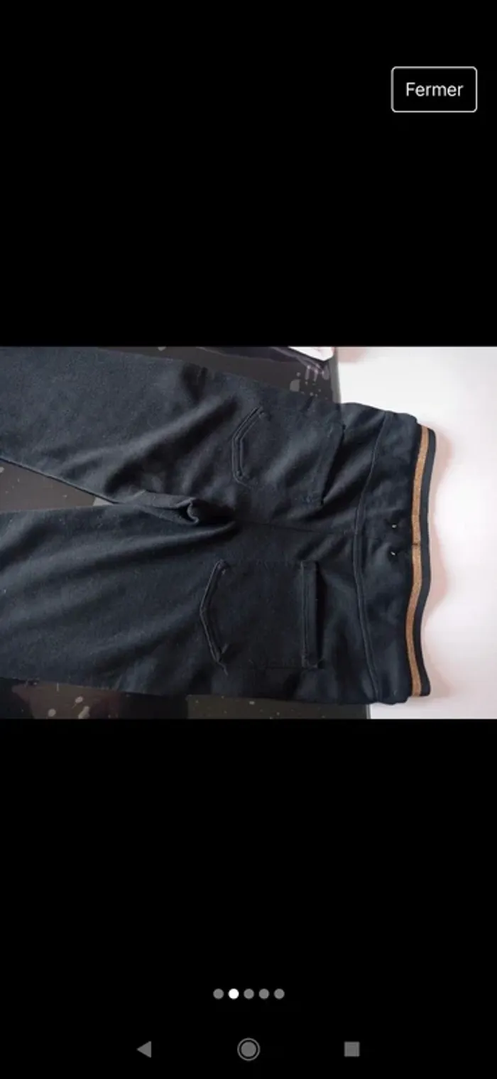 Pantalon élastique noir avec bande doré lovely girl - photo numéro 2