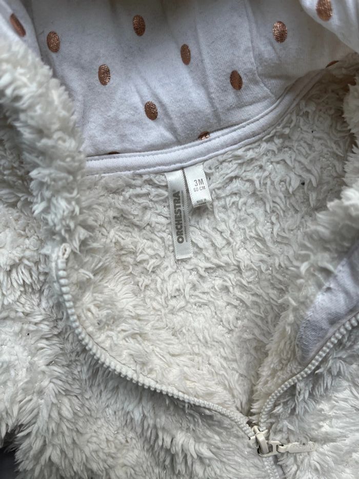 Veste moumoute blanche 3 mois Orchestra - photo numéro 2
