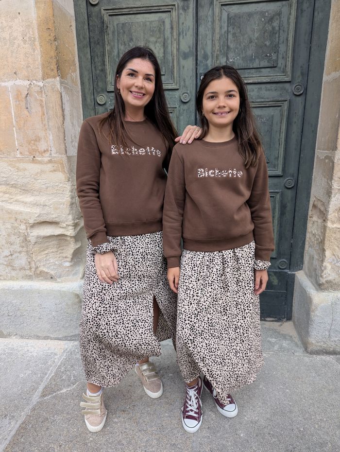 Sweat Bichette marron/léopard molletonné 
Taille S - photo numéro 5