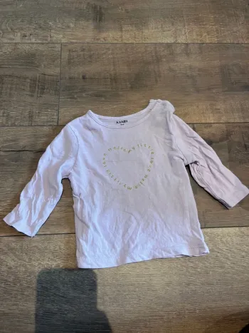 T-shirt manches longues mauve 3 mois