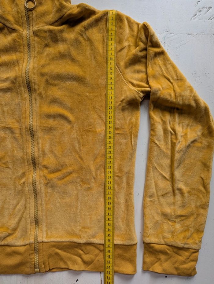 Veste zippée en velours éponge jaune moutarde – Taille M - photo numéro 6