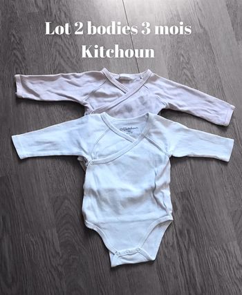 Lot de 2 bodies 3 mois kitchoun