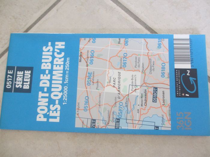 Carte IGN Série bleue 0517 E Pont-de-Buis-lès-Quimerc’h 1:25000
