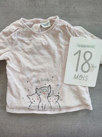 T-shirt chat bébé fille