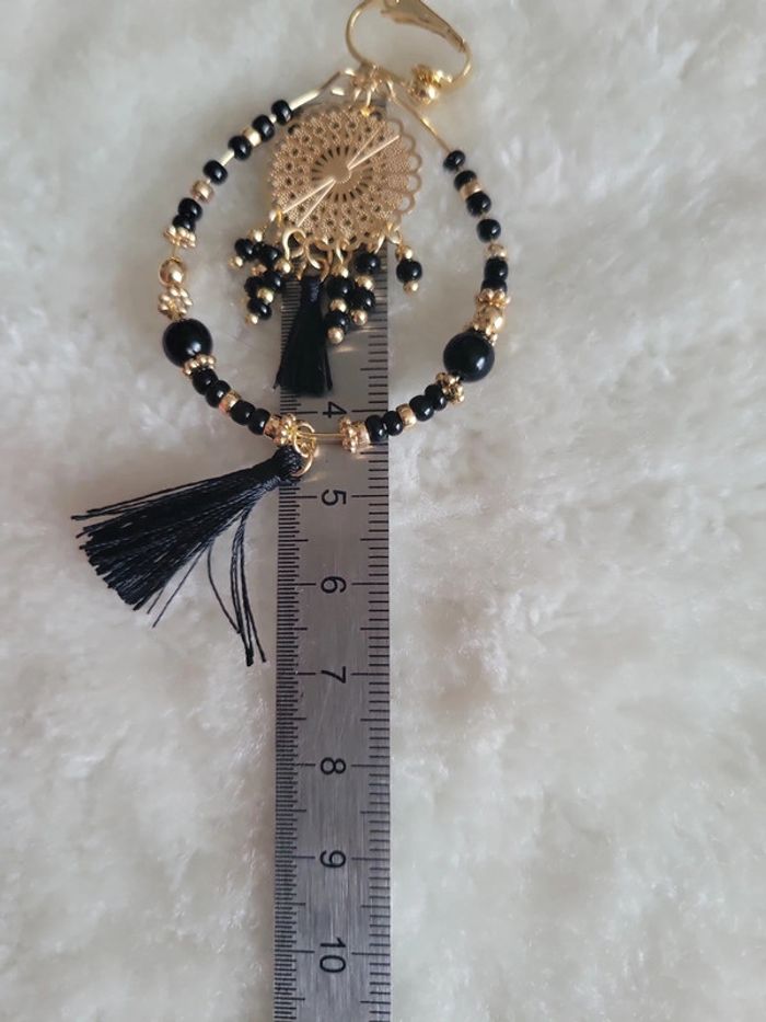 Clips "attrape rêves " acier gold et noir. - photo numéro 7