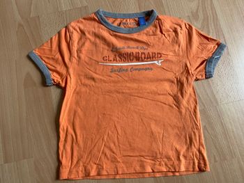 Joli T-shirt orange MC OKAÏDI T. 4 ans/102 cm garçon TBE