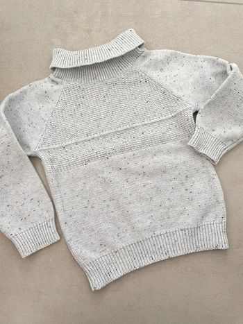 Pull garçon col roulé blanc chiné 18-24 mois