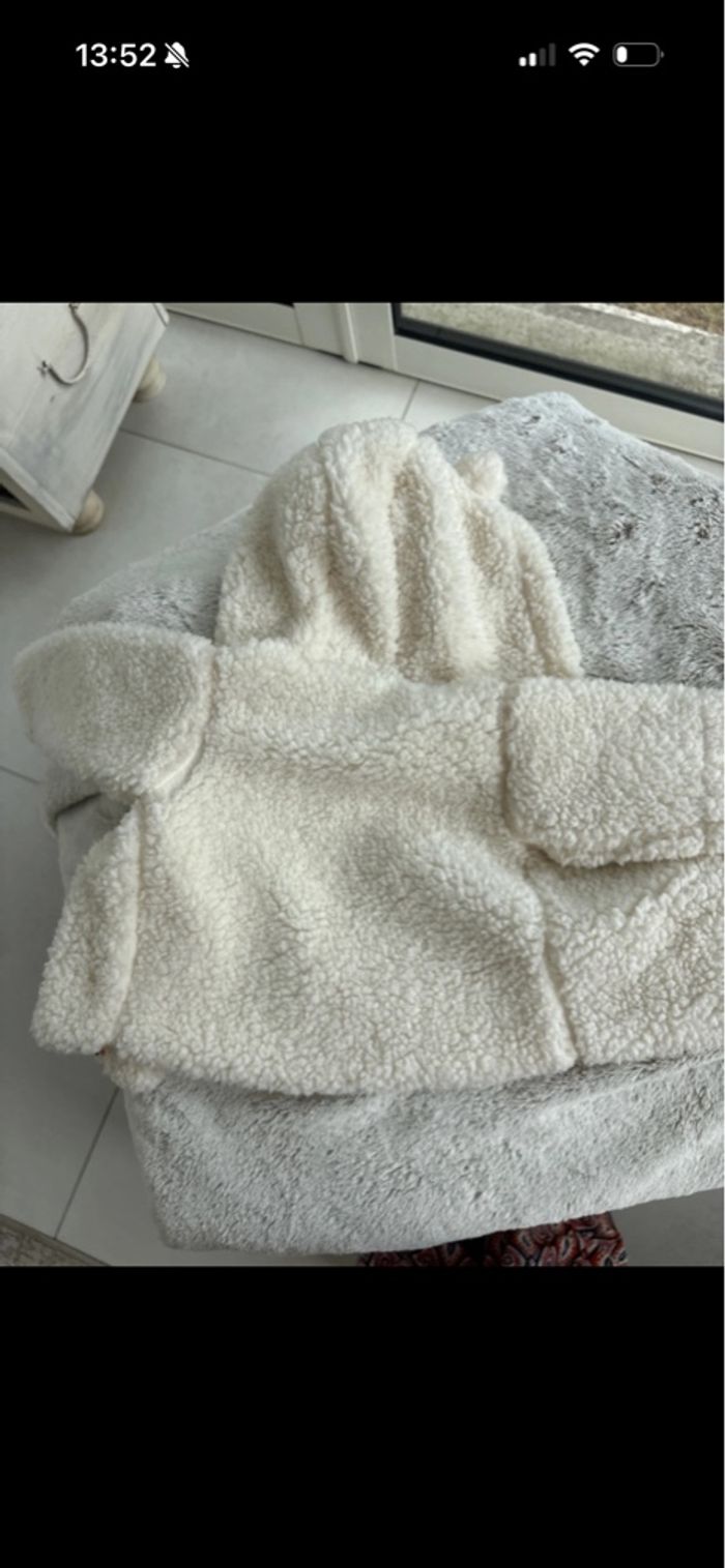 Manteau moumoutte 18 mois oreilles ours - photo numéro 5