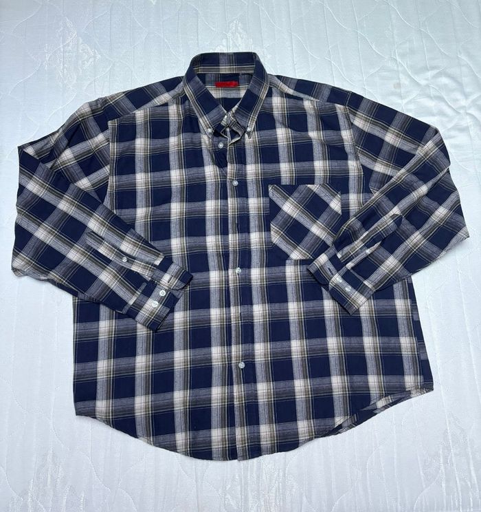 Chemise à carreaux bleus Tissaia Taille 43/44 - photo numéro 2