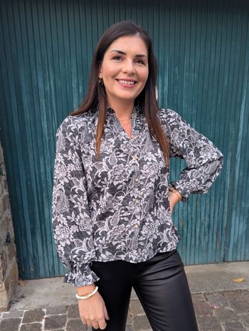 Blouse fluide fleurie Bénodet gris
Taille S/M