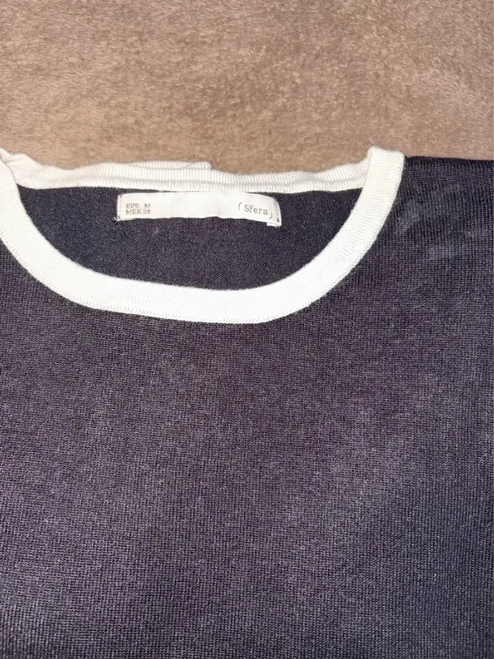Pull noir femme Sfera taille 38 en bon état - photo numéro 2