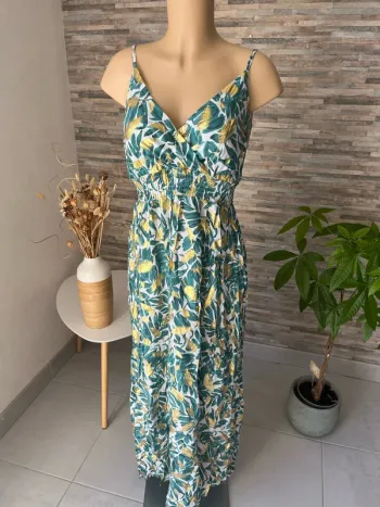 Robe longue verte dorée taille L/XL