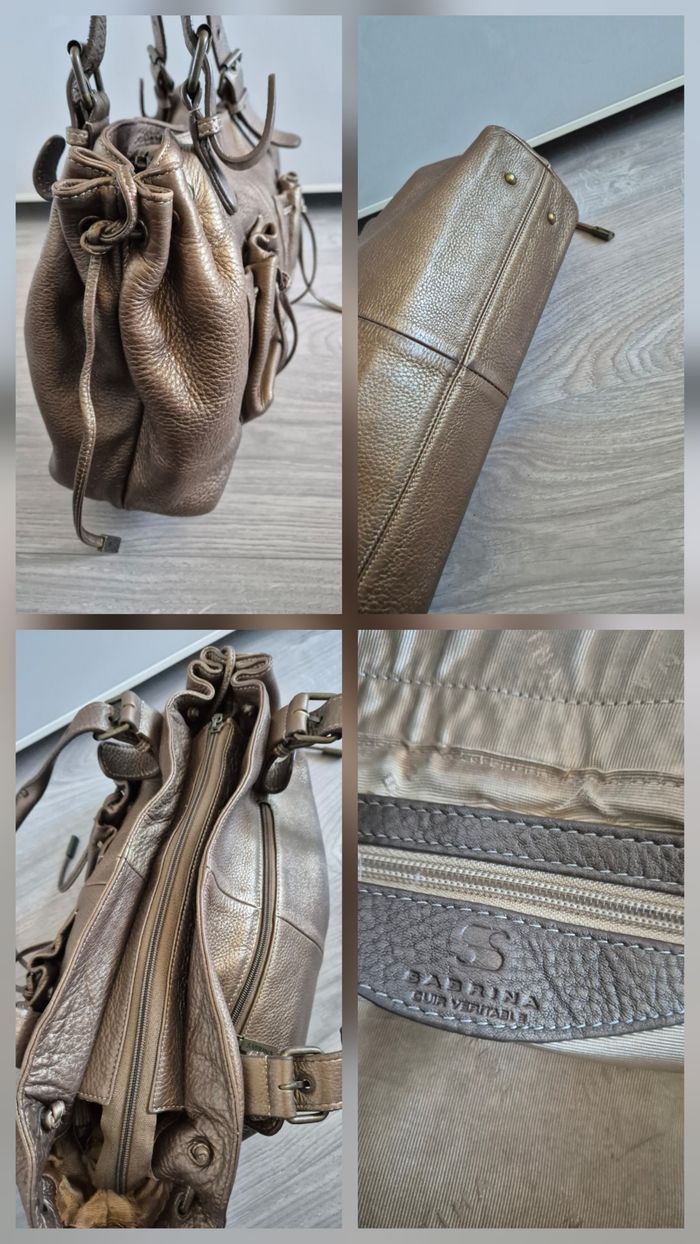 sac à main doré cuir vintage Sabrina - photo numéro 6