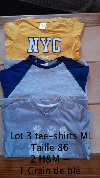 Lot 3 tee-shirts ML Taille 86